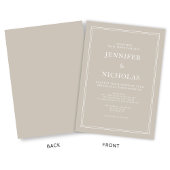 Moderne Elegante Formal Taupe Beige Hochzeit Einladung