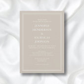 Moderne Elegante Formal Taupe Beige Hochzeit Einladung