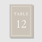 Moderne Elegante Formal Taupe Beige Hochzeit Tischnummer