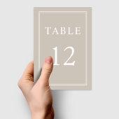 Moderne Elegante Formal Taupe Beige Hochzeit Tischnummer