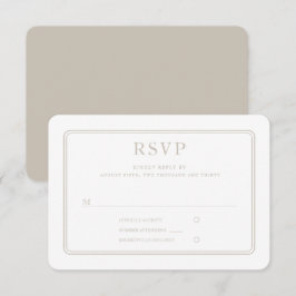 Moderne Elegante Formal Taupe Hochzeit RSVP Karte