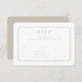 Moderne Elegante Formal Taupe Hochzeit RSVP Karte