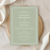 Moderne elegante, formale, grüne virtuelle Hochzei Einladung