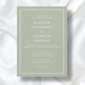 Moderne elegante, formale, grüne virtuelle Hochzei Einladung