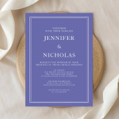 Moderne Elegante formale Lila Virtuelle Hochzeit Einladung