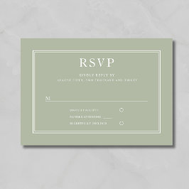 Moderne elegante, formale RSVP-Karte für grüne Hoc RSVP Karte