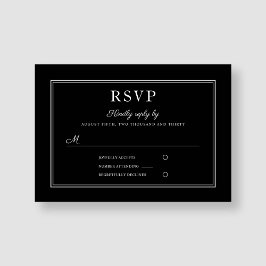 Moderne elegante formelle Black Wedding RSVP-Karte RSVP Karte