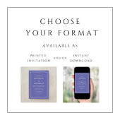 Moderne Elegante formelle Lila Hochzeit Einladung