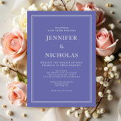 Moderne Elegante formelle Lila Hochzeit Einladung