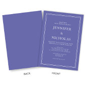 Moderne Elegante formelle Lila Hochzeit Einladung