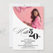Moderne Elegante Foto 20. Geburtstagsparty Einladung (Vorderseite)