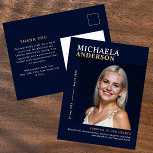 Moderne Elegante Foto Beerdigung/Gedenkstätte Viel Postkarte