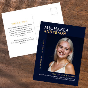 Moderne Elegante Foto Beerdigung/Gedenkstätte Viel Postkarte