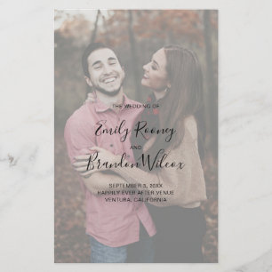 Moderne elegante Foto-Budget-Hochzeitsprogramm Flyer