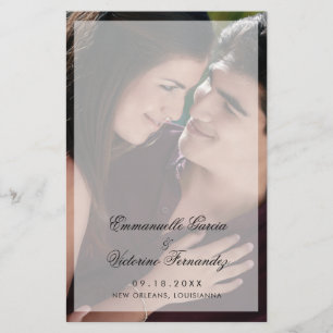 Moderne elegante Foto-Budget-Hochzeitsprogramm Flyer