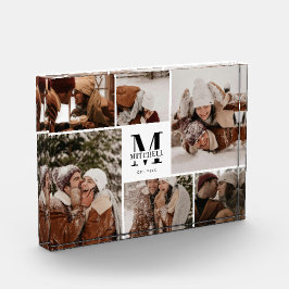 Moderne, elegante Foto-Collage der weißen Familie Fotoblock