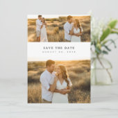 Moderne Elegante Foto-Collage-Hochzeit Save The Date (Stehend Vorderseite)