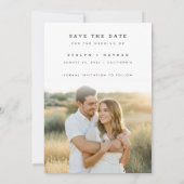 Moderne Elegante Foto-Collage-Hochzeit Save The Date (Rückseite)