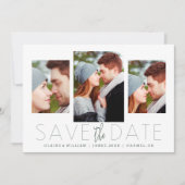Moderne elegante Foto Collage Save the Date Karte (Vorderseite)