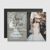 Moderne, elegante Foto-Collage Wedding rettet das  Magneteinladung (Vorne/Hinten)