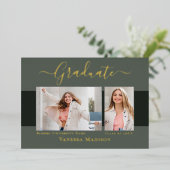 Moderne Elegante Foto Foil Abschluss Ankündigung (Stehend vorne)