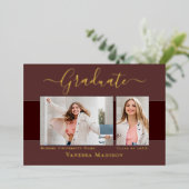 Moderne Elegante Foto Foil Abschluss Ankündigung (Stehend vorne)