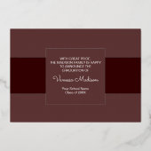 Moderne Elegante Foto Foil Abschluss Ankündigung (Rückseite)