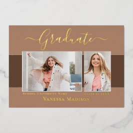 Moderne Elegante Foto Foil Abschluss Ankündigung