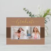 Moderne Elegante Foto Foil Abschluss Ankündigung (Stehend vorne)