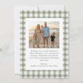 Moderne elegante Foto Frohe Weihnachten Gingham (Rückseite)