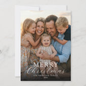 Moderne elegante Foto Frohe Weihnachten Gingham (Vorderseite)