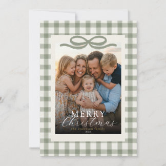 Moderne elegante Foto Frohe Weihnachten Gingham-Sc
