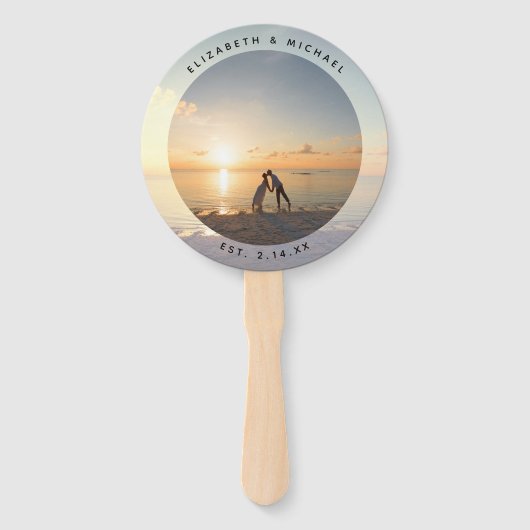 Moderne elegante Foto-Gastgeschenk Hochzeit Fächer (Vorderseite)