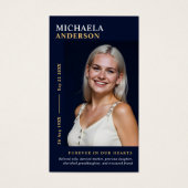 Moderne elegante Foto-Gedenkkarte (Vorderseite)