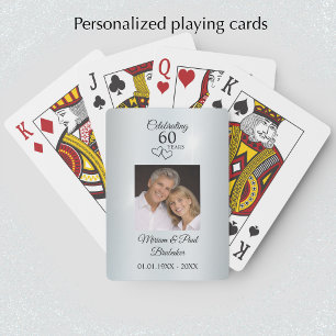 Moderne Elegante Foto-Geschenke zur 60. Jubiläumsf Spielkarten