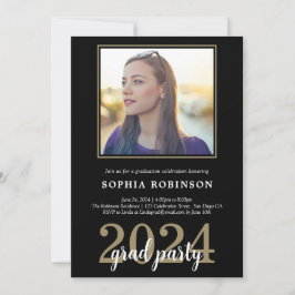 Moderne, elegante Foto Graduierungspartei Einladung