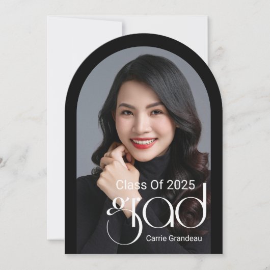 Moderne, elegante Foto-Graduierungspartei für Skri Einladung (Vorderseite)