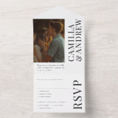 Moderne, elegante Foto Hochzeit All In One Einladung (Innen Boden)