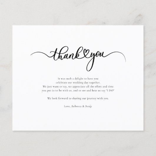 Moderne Elegante Foto Hochzeit Dankeschön Card (Rückseite)