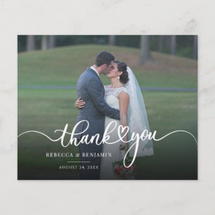 Moderne Elegante Foto Hochzeit Dankeschön Card