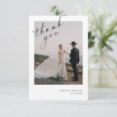 Moderne Elegante Foto Hochzeit Dankeschön Card Dankeskarte (Stehend Vorderseite)