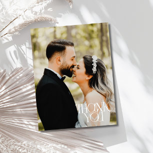 Moderne Elegante Foto Hochzeit Dankeschön Card Postkarte
