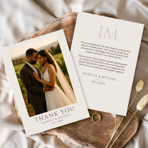 Moderne elegante Foto-Hochzeit Dankeskarte