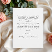 Moderne, elegante Foto Hochzeit Dankeskarte