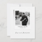 Moderne, elegante Foto Hochzeit Dankeskarte (Vorderseite)