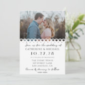 Moderne, elegante Foto-Hochzeit Einladung (Stehend Vorderseite)