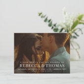 Moderne, elegante Foto Hochzeit Einladung (Stehend Vorderseite)