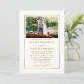 Moderne elegante Foto-Hochzeit Einladung (Stehend Vorderseite)