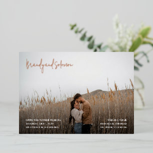 Moderne elegante Foto-Hochzeit Folieneinladung