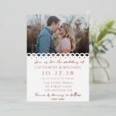 Moderne, elegante Foto-Hochzeit Folieneinladung (Stehend vorne)